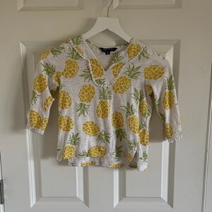 Brooks Brothers Pineapple Print Kids Shirt Size Medium